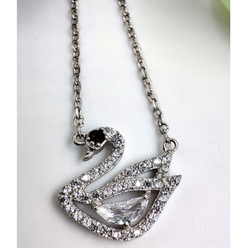 925 silver swaroski swan pendant with link chain