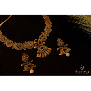 Attractive Necklace Set With Unique Design by Swanky Jewellery