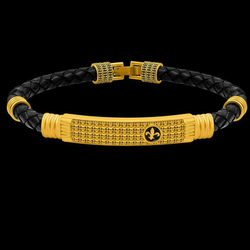 Men's gold leather  bracelet by 
