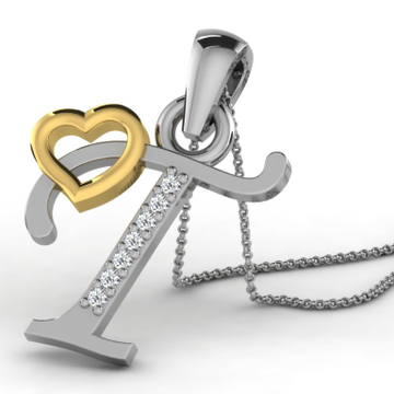 14K White Gold Diamond T Initial Pendant Necklace | Shop 14k White Gold  Contemporary Necklaces | Gabriel & Co