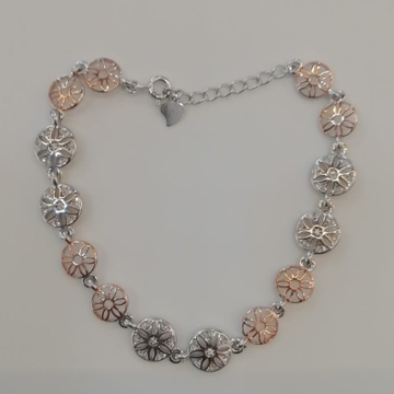 Sterling silver flower design ladies loose bracele... by 