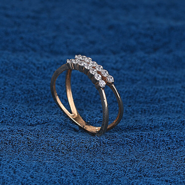 18k Gold Simple CZ Ring by 