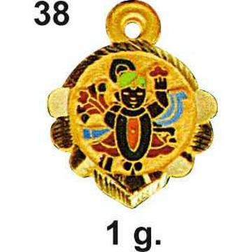 916 Gold Colorful Shrinathji Pendant DC-P038