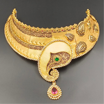 916 Gold Unique design Hallmark Necklace Set by Ranka Jewellers