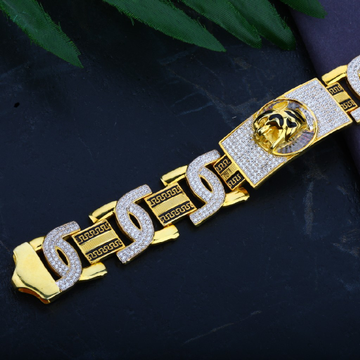 Mens Exclusive 916 Casting Jaguar Gold Bracelet-MC...