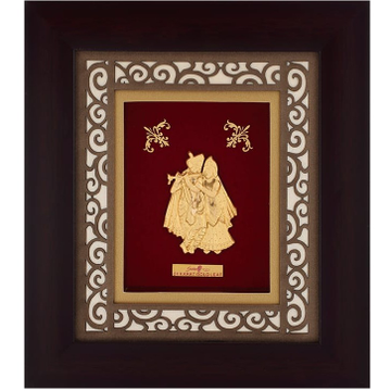 24k Gold Carving Frame of Radha Krishnaji MGA-AGE2...
