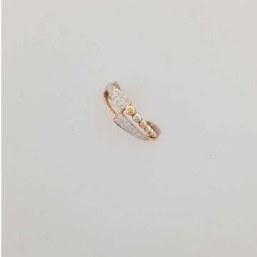 750 Rose Gold Designer CZ Modern Ring by 
