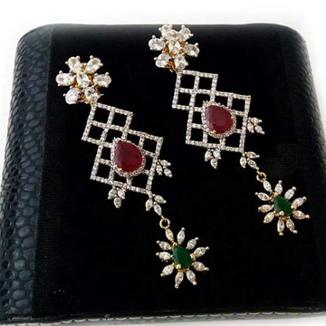 22 Kt 916 Gold  Cz Earrings For Ladies by 