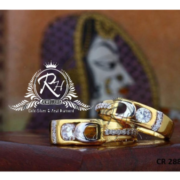 22 carat gold single stone couple rings RH-CR802