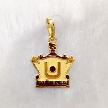 916 gold aksharderi minakari pendant