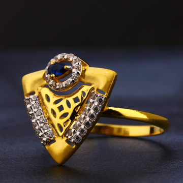 22kt Gold  Blue Gemstone Women's Ring LR428