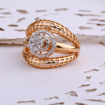 750 Rose Gold Delicate Cz Ladies Ring RLR638