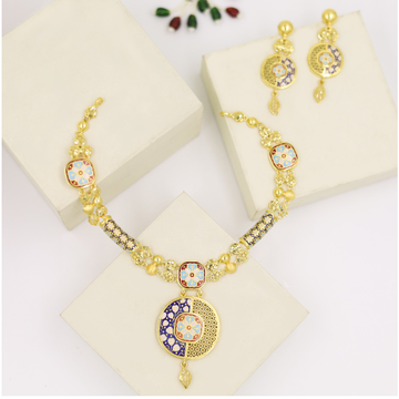 22kt turkish style minakari necklace