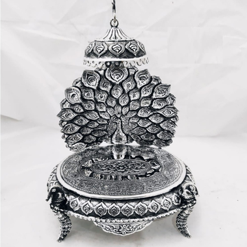 92.5 Pure Silver  Antique Singhasan In Pecock Naks... by 