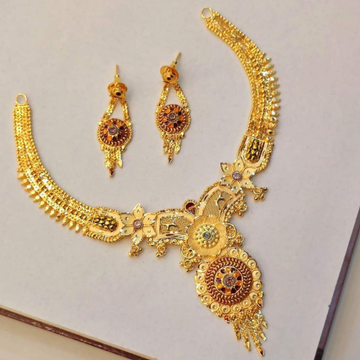 22 Karat gold ladies necklace set rh-ns801