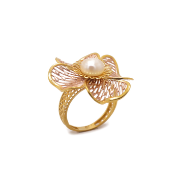 Elegant Floral Net 22k Gold Ring