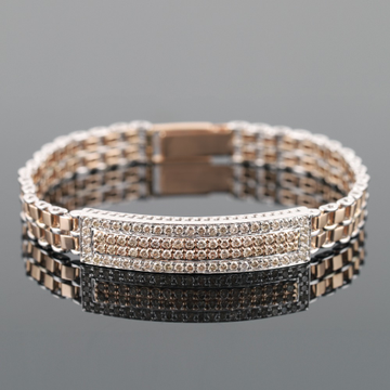18kt designer rose gold shine diamond men's bracel... by 