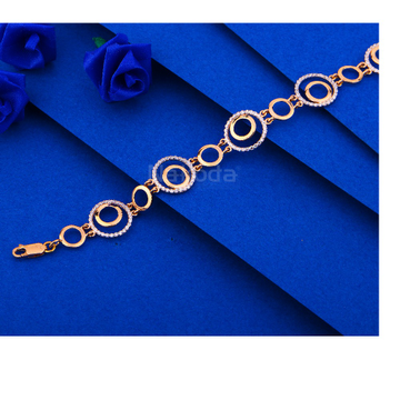 750 rose gold cz Designer hallmark women's bracele...