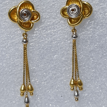 916 Gold Drop Earrings by Sangam Jewellers