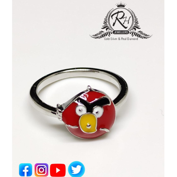 silver angry birds kids rings RH-BR331