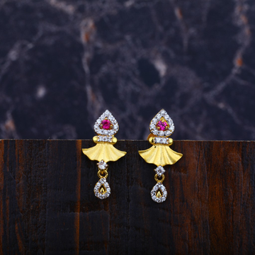 Ladies 22K Gold Earrings-LFE63