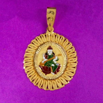 916 gold sarshwati ma mina pendant by Saurabh Aricutting