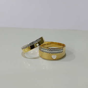 22k gold heart cutting couple ring by 