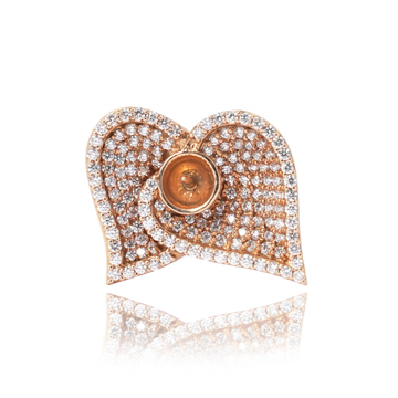 916 Gold Modern Design Diamond Ring by 