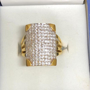 916 Gold CZ Diamond Gents Ring by 