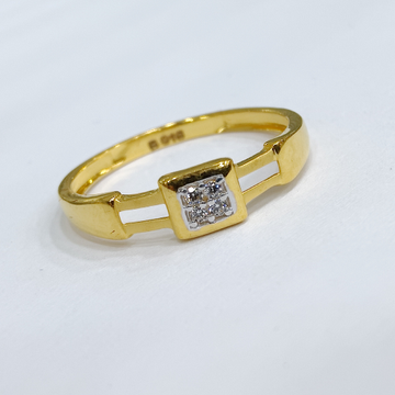 916 gold solitaire band normal matte finish ring by 