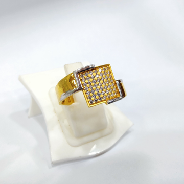 22k gold cz square design gents ring by 