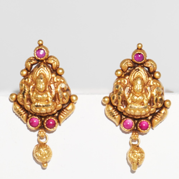 916 gold traditional handmade black polish earrings