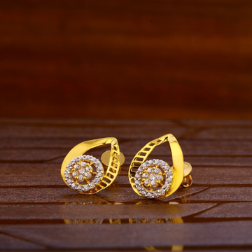 22KT Gold CZ Classic Ladies Tops Earrings LTE286