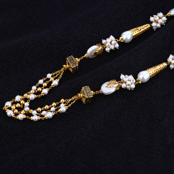 Ladies 22K Designer White Moti Gold Mala-AC116