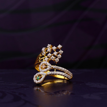 Abharan Green Stone Floral Cocktail Ring – VOYLLA