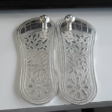 Silver  beautiful  charan paduka for home temple p... by 