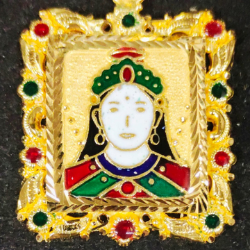 Gold Fancy Chehar Ma Minakari Pendant by Saurabh Aricutting