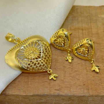 22k Gold Plain Fancy Turkish Pendant Set by 