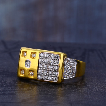 22kt cz classic hallmark gold men's ring mr682