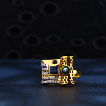 916 Gold Designer Color Gemstone Ring LR180