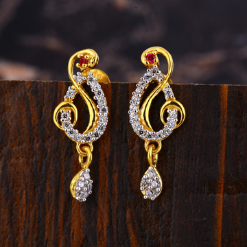 22CT Gold CZ Ladies Designer Diamond Earring LFE59...