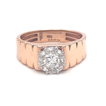 Eva cut Round diamond classic engagement ring with...