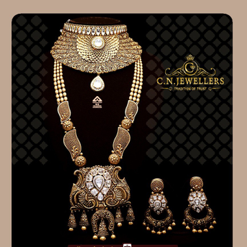 Gold Finish Kundan Polki & Green Drops Jadtar Necklace Design by Just  Jewellery at Pernia's Pop Up Shop 2023