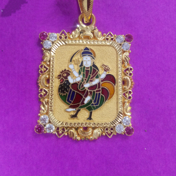 22 Kt. Gold Bahuchar maa mina pendants by Saurabh Aricutting