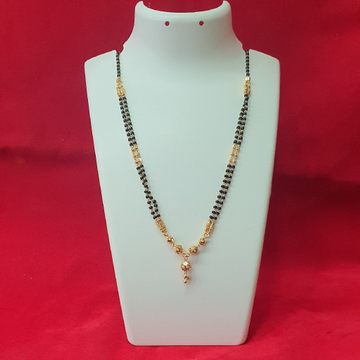 916 Gold Two Line Fancy Cristal Bol Mangalsutra by 