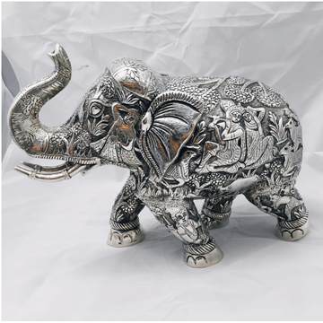 925 pure silver designer elephant in radha krishna... by 