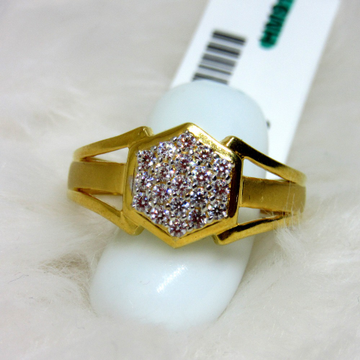 Gold hexagone diamond Casting ring by 