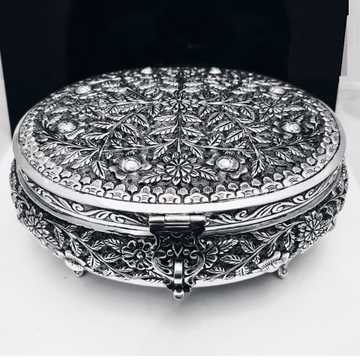 925 pure silver Designer dry fruit box (pandan) in... by 