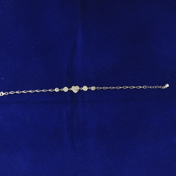 92.5 silver bracelet heart shape piece by Ghunghru Jewellers
