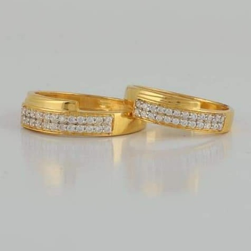 GOLD 22K/916 plan and diamond layer couple ring  R...
